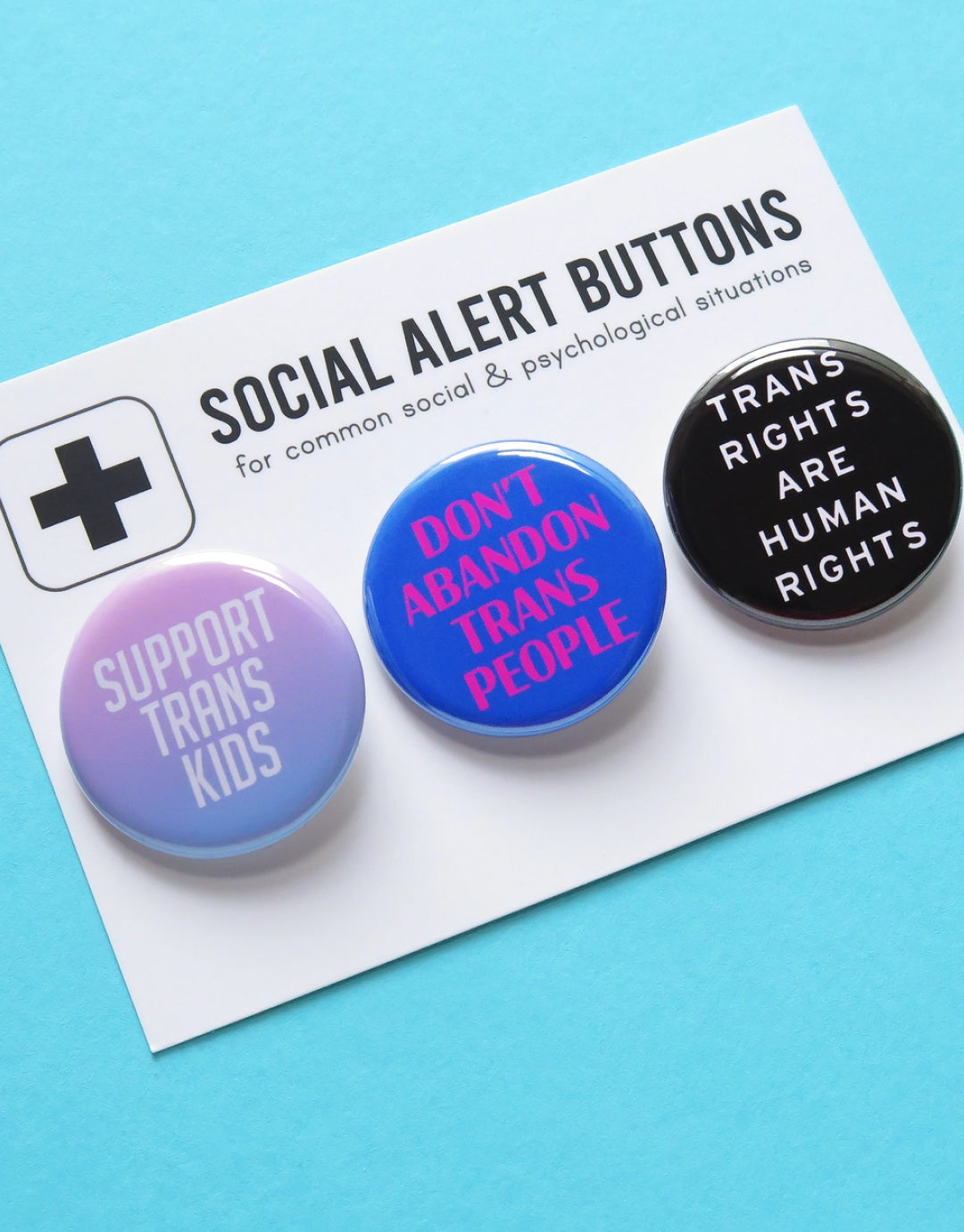 Trans Rights Buttons 3-pack