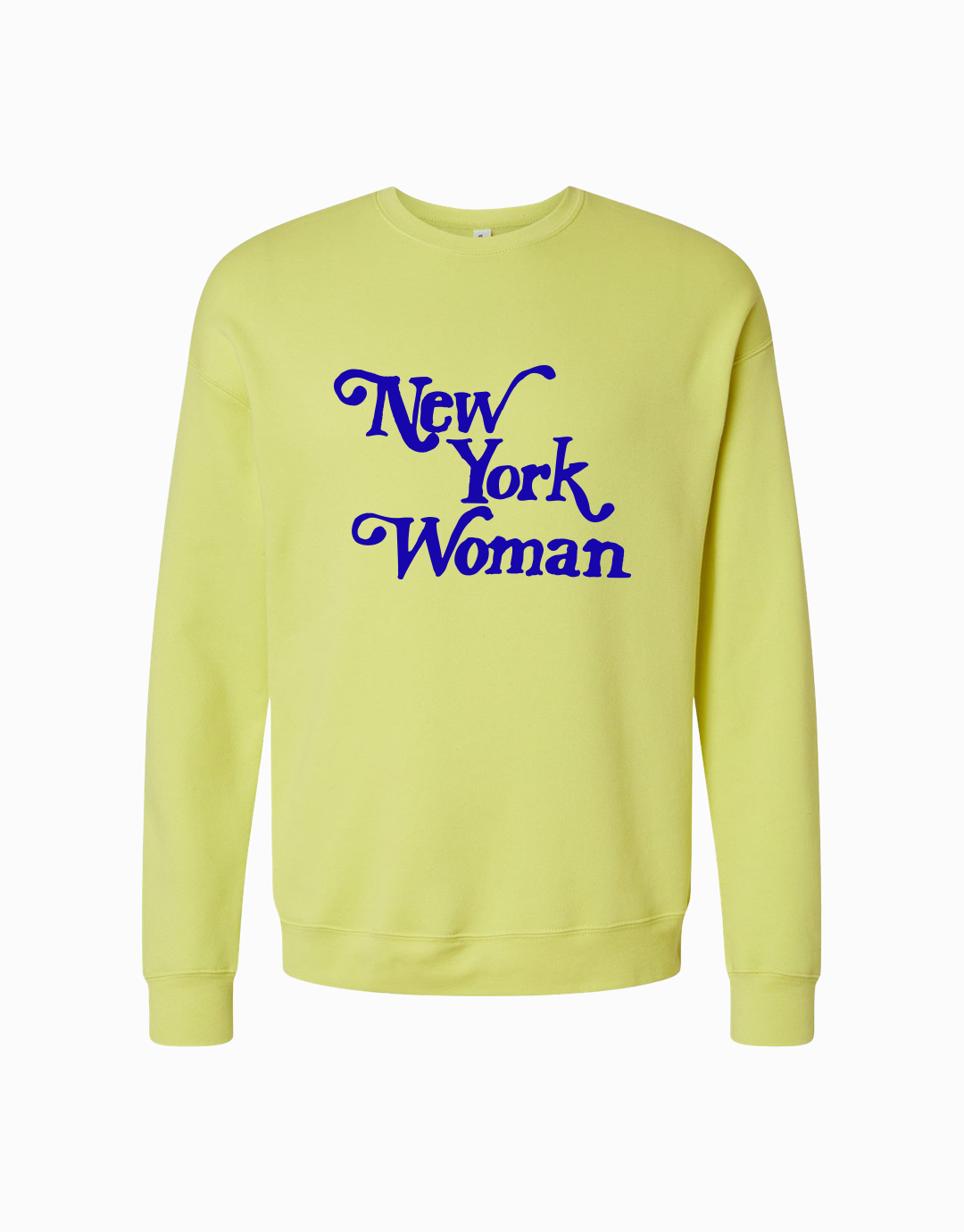 New York Woman Sweatshirt - Neon Yellow/Blue