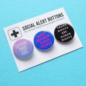 Trans Rights Buttons 3-pack