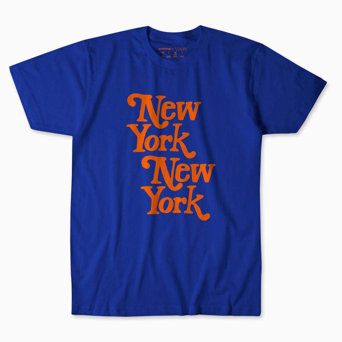 Prinkshop x Social Goods New York New York T Shirt Prinkshop Social Goods S Royal Blue Orange